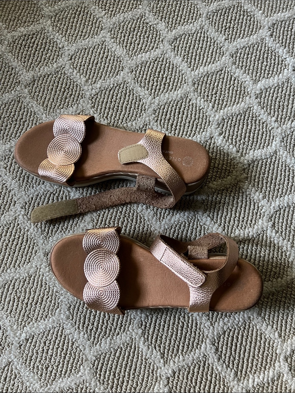 Rose Gold Metallic Strap Sandals